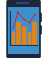 statistics bars in smartphone png