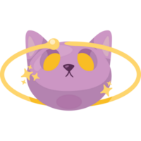 cabeça de gato lilás com órbita png