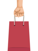 hand with shopping bag png