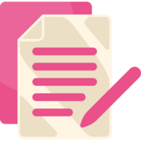 documents and pen glassmorphism png