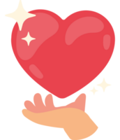 hand lifting heart love png