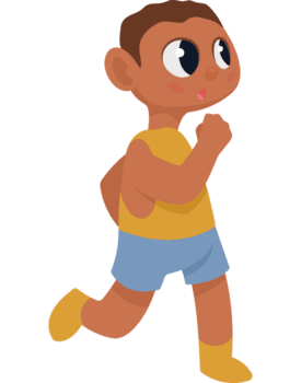 afro liten pojke löpning png