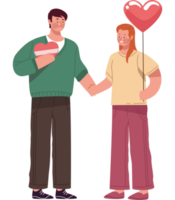 lovers couple with balloon helium png