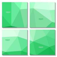 squares template with abstract triangles green background. vector illustration.