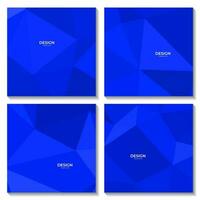 un conjunto de azul geométrico antecedentes diseño con triangulos forma. vector