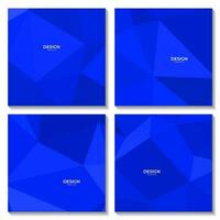 a set of blue geometric background design with triangles shape. vector