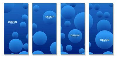 brochures template set with abstract geometric blue water colorful background with circle shape vector