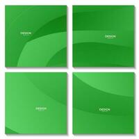 set of squares background. abstract green background with waves vector