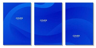 set of blue flyers. blue wave gradeint abstract background vector