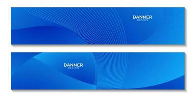 set of banners with abstract blue wave gradient background for business vector