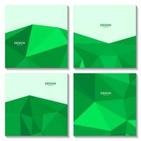 set of squares background. abstract triangles green background. vector illustration.