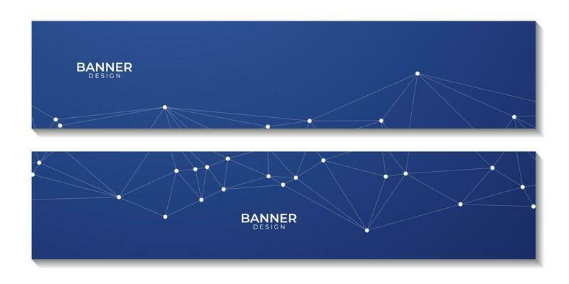 set of banners with abstract tech background with connected dots