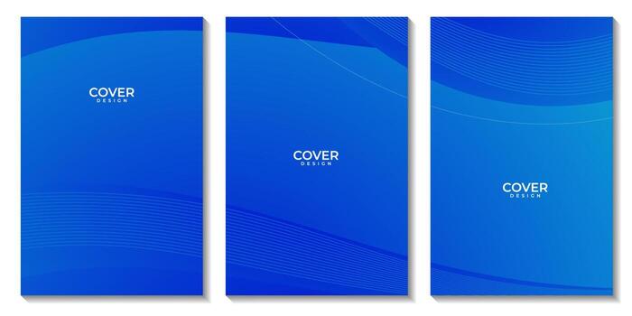 un conjunto de volantes con resumen azul ola degradado antecedentes vector
