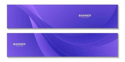 set of banners with abstract purple wave colorful background vector