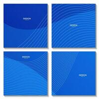 set of abstract blue wave gradient background vector