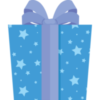 regalo azul con estrellas png
