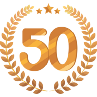 fiftieth annivesary golden badge png