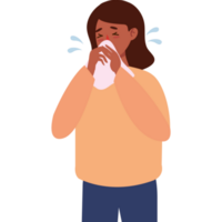 woman sick with flu png