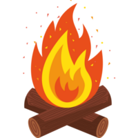 wooden campfire flame png