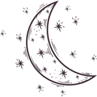 crescent moon with stars png