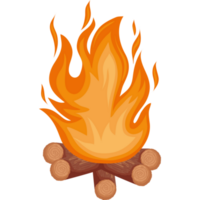 flamme de feu de camp en bois png
