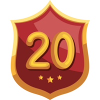 insignia de oro del veinte aniversario png