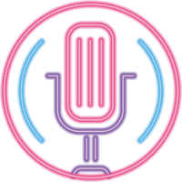 retro microphone sound neon png