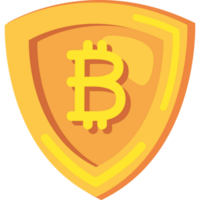 bitcoin dentro escudo criptomoeda png