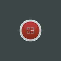 vector number three button icon collection.