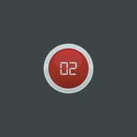 vector number two button icon collection.