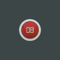 number eight button vector icon collection.