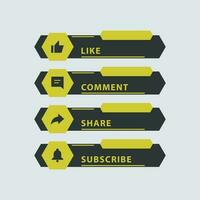 Like, Comment, Share and Subscribe icon vector