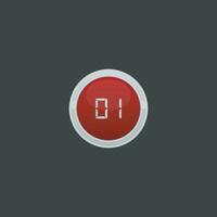 number one button vector icon collection.