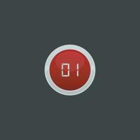 number one button vector icon collection.