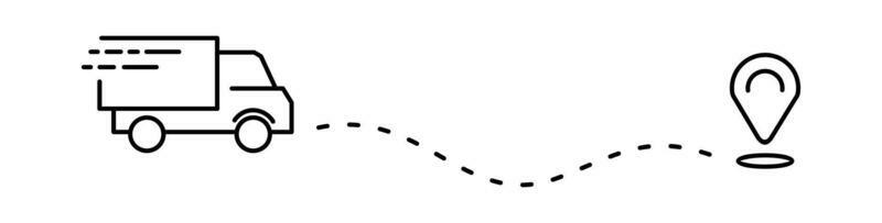 outline icons set about click and collect. Shopping online concepts delivery services steps
