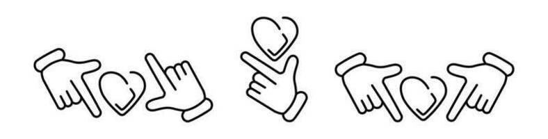 manos participación corazón icono, mano con amor vector ilustración. cuidado de la salud manos participación corazón plano y línea estilo