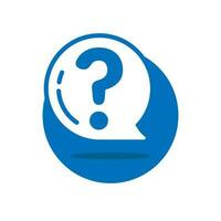 question mark, ask button concept illustration flat design vector icon