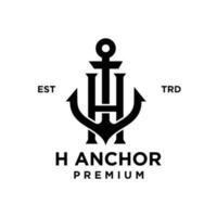 H Anchor letter initial design icon logo vector