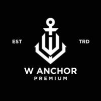 w Anchor letter initial design icon logo vector