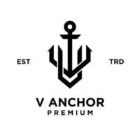 v Anchor letter initial design icon logo vector