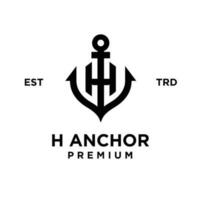 H Anchor letter initial design icon logo vector