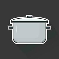 Illustration Vector of Silver Pot in Flat Design