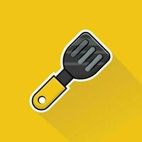 Illustration Vector of Yellow Spatula in Flat Design