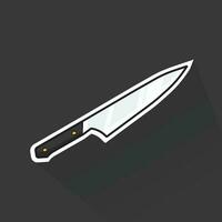 Illustration Vector of Black Knife in Flat Design