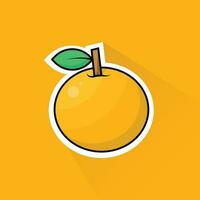 Illustration Vector of Orange in Flat Design