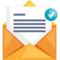 e-mail de envelope com símbolo de verificação png