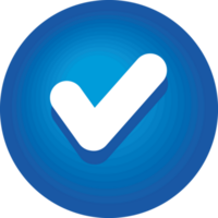 vérifier symbole bleu bouton png