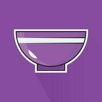 Illustration Vector of Purple Bowl in Flat Design