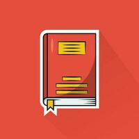 Illustration Vector of Red Book in Flat Design