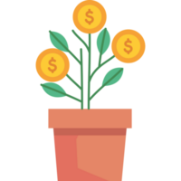 coins dollars plant png